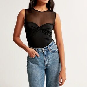 Abercrombie & Fitch Half Mesh Top